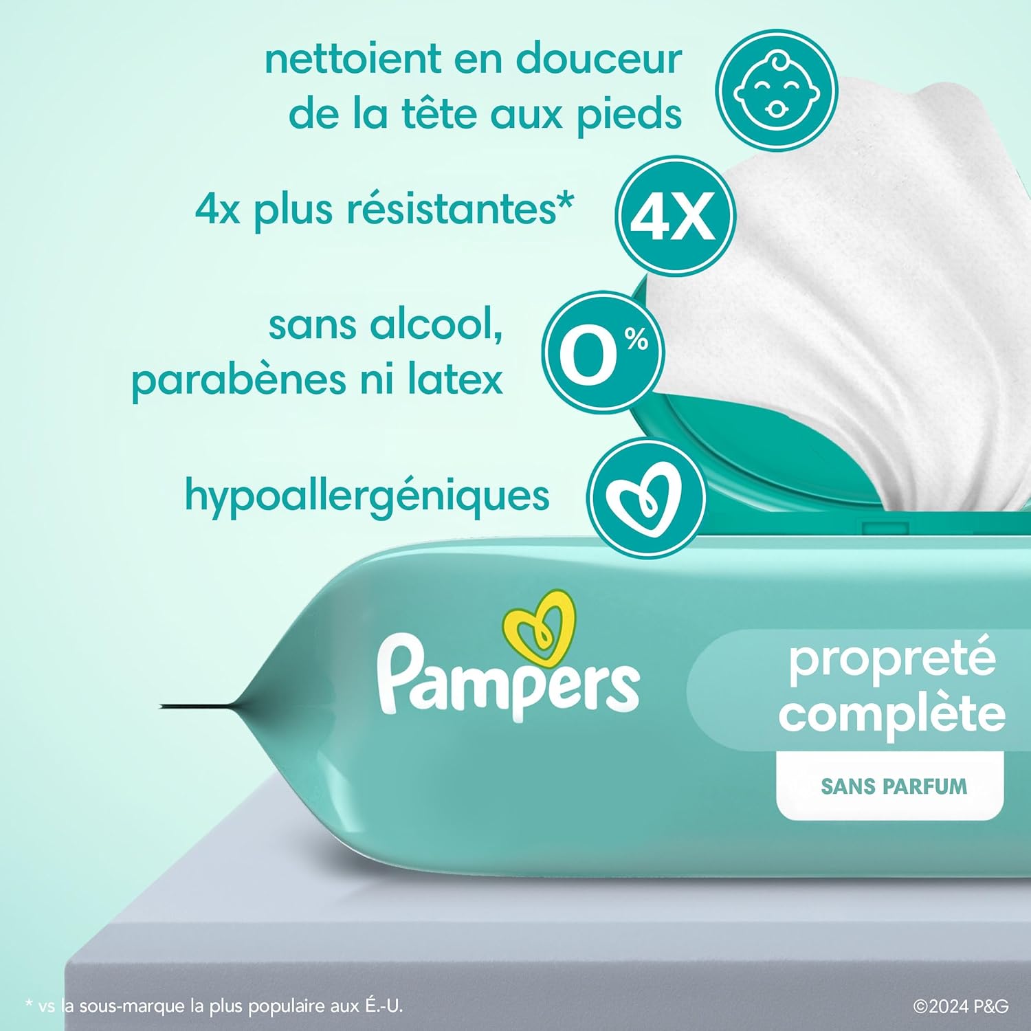 Pampers Complete Clean Baby Wipes - Fresh Scent 3X Pop-Top Packs 216 Count