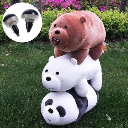 Sicherheitsaugen, 100 Stück schwarze Sicherheitsaugen, Plastiksicherheitsaugen und Unterlegscheiben für Puppen, Plüschtiere, Bastelarbeiten (5 Größen)