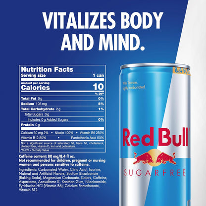 Red Bull Sugar Free Energy Drink: A Guilt-Free Boost