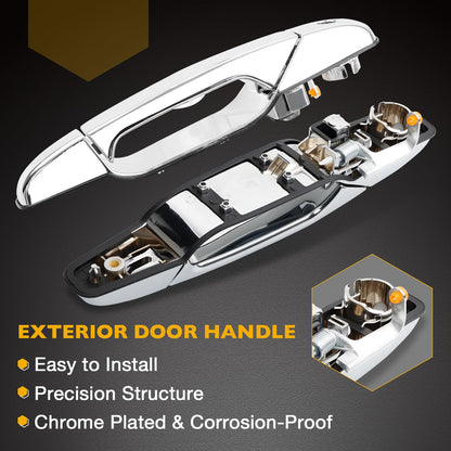 Außenliegender Chrom-Türgriff vorne links Fahrerseite | Ersatz für 2007-2013 Chevy Silverado Suburban Tahoe Avalanche GMC Sierra Yukon Cadillac Escalade | Ersetzt# 20828258, 22738721, 25960525