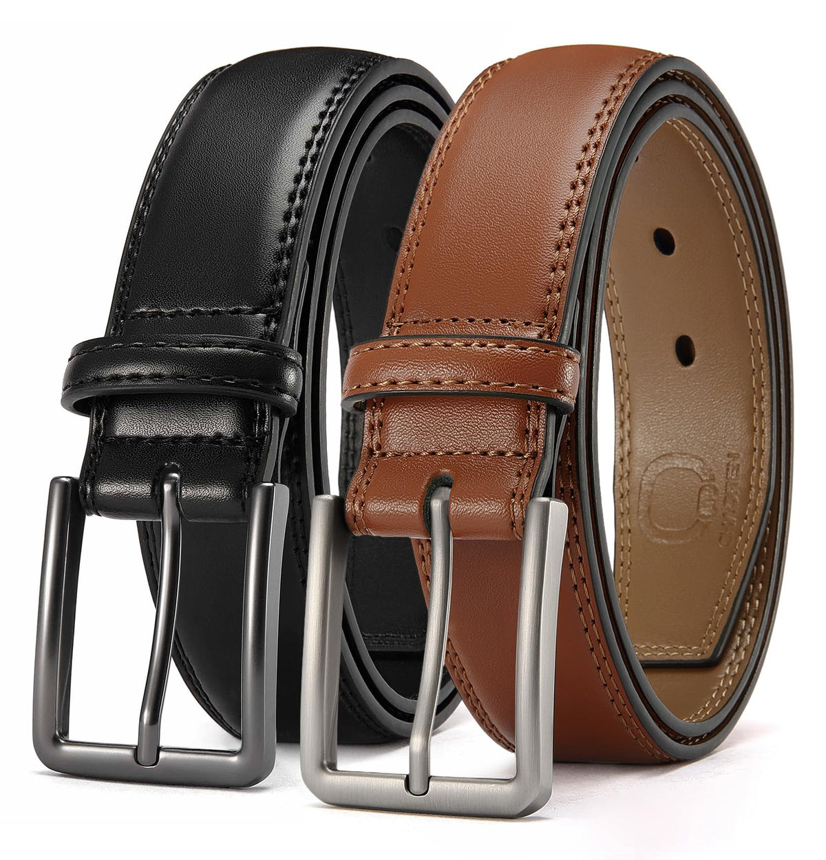CHAOREN Men's Leather Belt - 1 3/8" Dress Belt for Business & Casual Wear