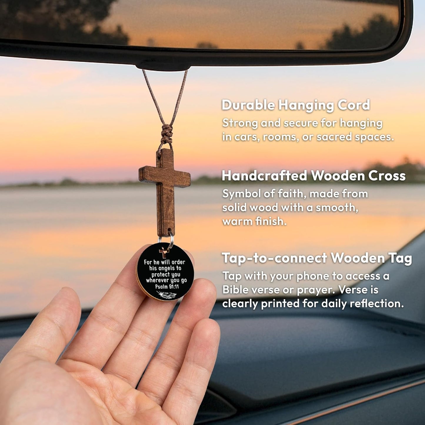 Father's Day Gift Idea: Inspirational Car Mirror Cross for Dad