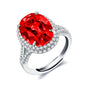 Created Sapphire Blue Cubic Zirconia Wedding Rings for Women, Open Size, Engagement Statement Jewelry Y664