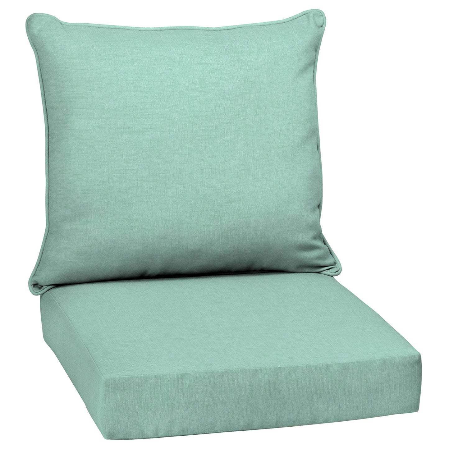 Arden Outdoor Foam Deep Seat Cushions Set, 24x24, Premium High-Density Foam, Never Flattens, Weather-Proof for Patio Chair Sofa Couch, Blue Shibori Stripe