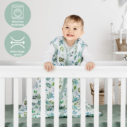 BSTOPPT Fleece Newborn Sleep Sack Baby Swaddle,3-Way Adjustable Wearable Blanket,2 Pack Fleece Swaddling sleeping bag TOG 2.0， (Blue&Green, 0-3 Months)