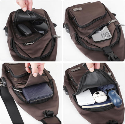 AMJ Sling Bag für Wandern und Outdoor, Umhängetasche, Reise-Brusttasche Daypack für Damen & Herren