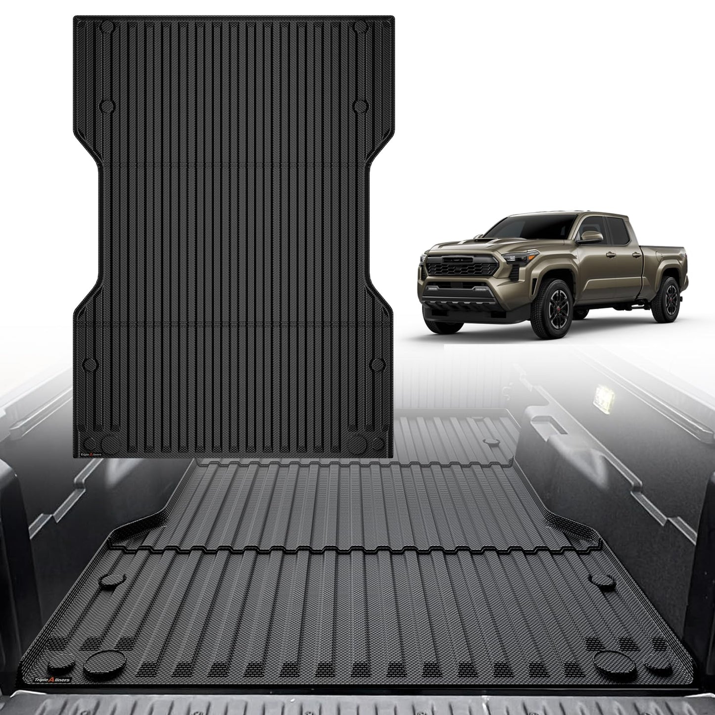 TripleAliners Truck Mat Compatible with 2019-2026 Chevy Silverado 1500 / GMC Sierra 1500 6.6FT Accessories, Truck Bed Mat Heavy Duty Custom Fit All Weather Protection TPE Pickup Liner, Standard Bed