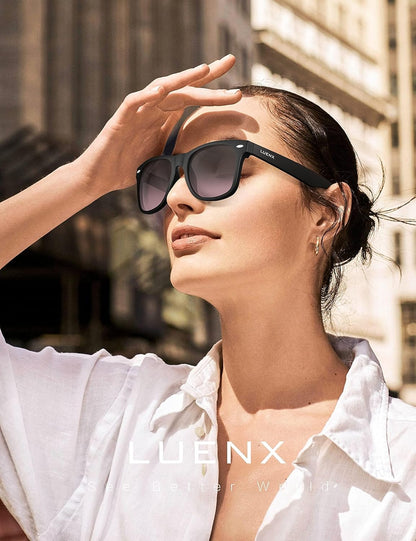 LUENX Polarisierte Sonnenbrillen für Herren und Damen, quadratische Fassung – UV-400-Schutz, 54 mm