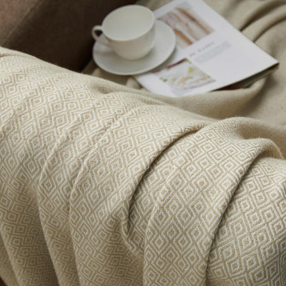 Cozy Up with the BOURINA Herringbone Faux Cashmere Throw Blanket