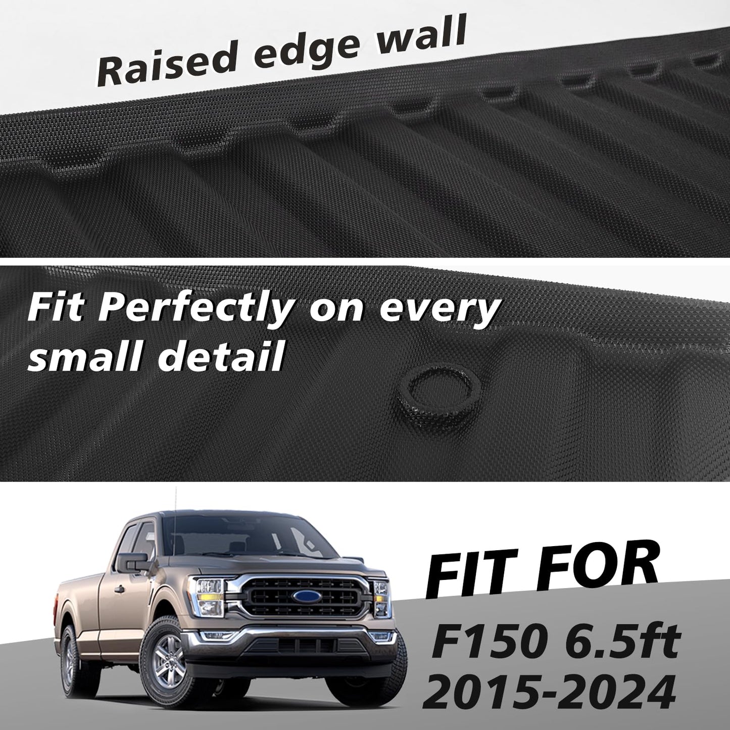 TripleAliners Truck Mat Compatible with 2019-2026 Chevy Silverado 1500 / GMC Sierra 1500 6.6FT Accessories, Truck Bed Mat Heavy Duty Custom Fit All Weather Protection TPE Pickup Liner, Standard Bed