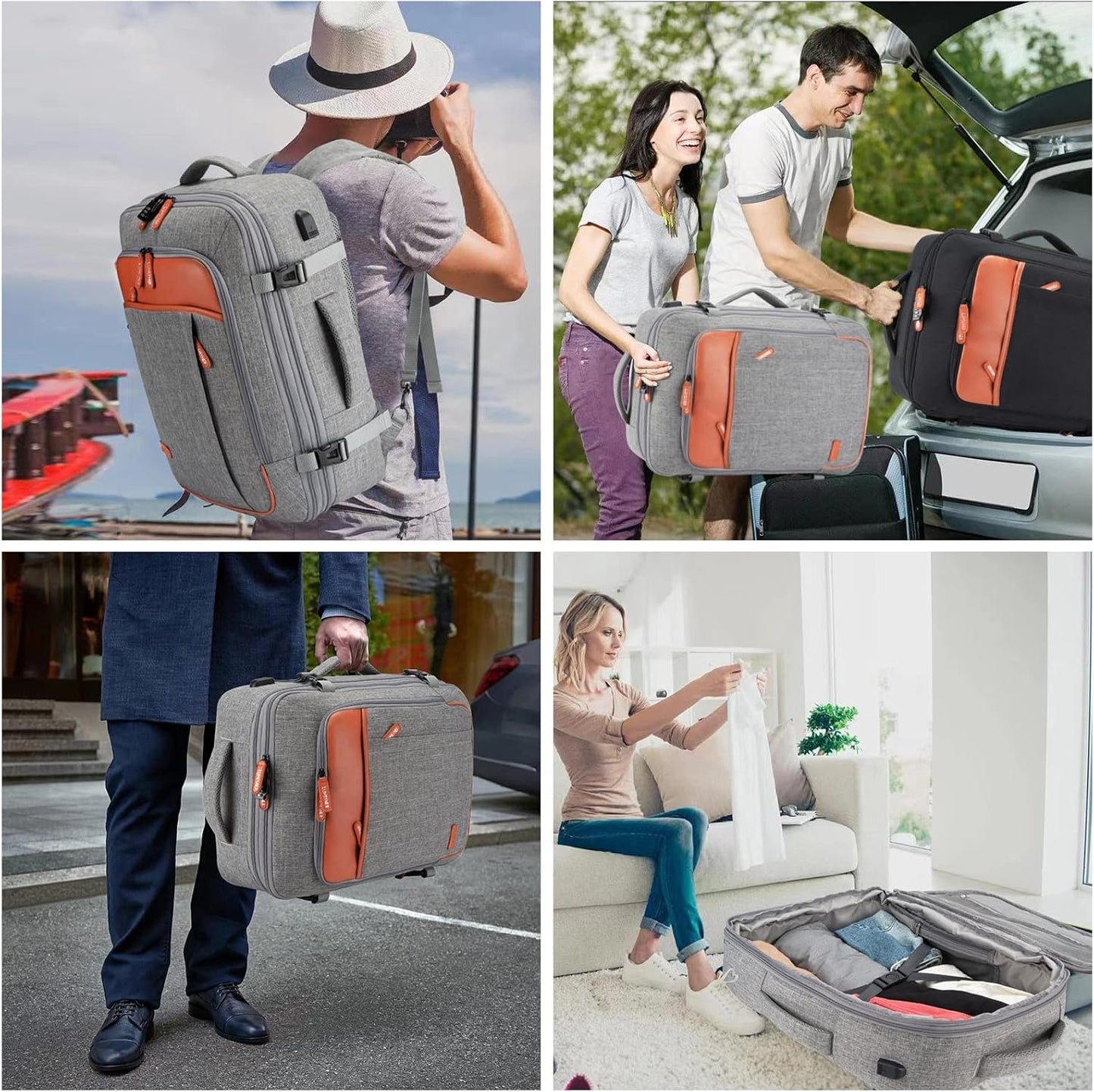 Lumesner Handgepäck Rucksack, extra großer 40L Flugzugelassener Reiserucksack für Damen & Herren