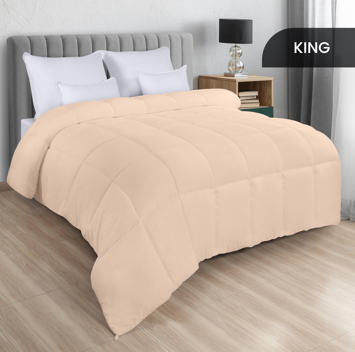 Utopia Bedding Steppbetten Queen-Größe, Ganzjahres-Bettdeckeneinlage, Daunenalternative Box-gesteppte Bettdecke mit Ecklaschen, Maschinenwaschbar (Weiß)