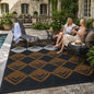 Lahome Outdoor Rugs 8x10 Waterproof, Reversible Outdoor Plastic Straw Rug for Camping Patio, RV Outdoor Rugs Outside, Outdoor Carpet for Porch Deck Backyard Picnic(Blue/Yellow,8'x 10')