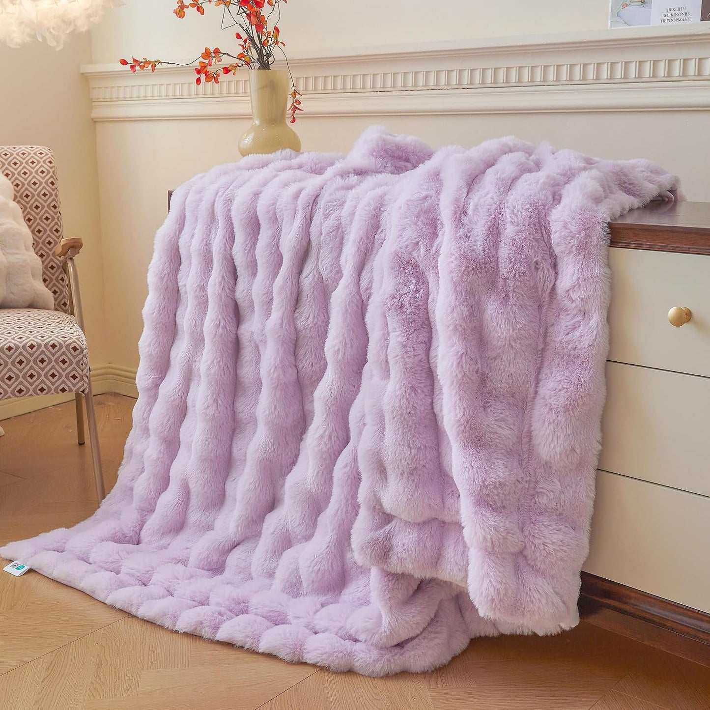 LIFEREVO Fluffy Faux Rabbit Fur Bubble Throw Review: Softness Redefined