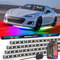 Nilight 4Pcs Car Underglow Neon Accent Strip Lights 252 LEDs RGB 8 Color Sound Active Function Music Mode with Wireless Remote Control Underbody Light Strips for Cars Van SUV Truck