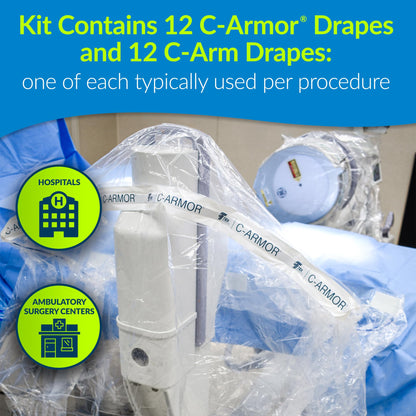 TIDI 5523 C-Armor Drape ― Designed to Protect The Sterile Field When Using a C-Arm Imaging System ― Quantity: 12 Sterile C-Armor Drapes ― Medical Supplies