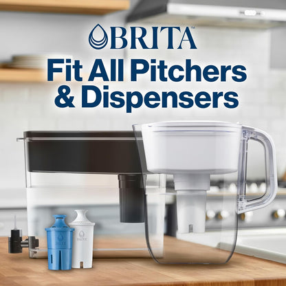 Brita Standard Replacement Filter, Reduces Contaminants while keeping healthy minerals, Certified by WQA to reduce Chlorine for improved taste, Made without BPA, Replace after 151 litres, 3 Count