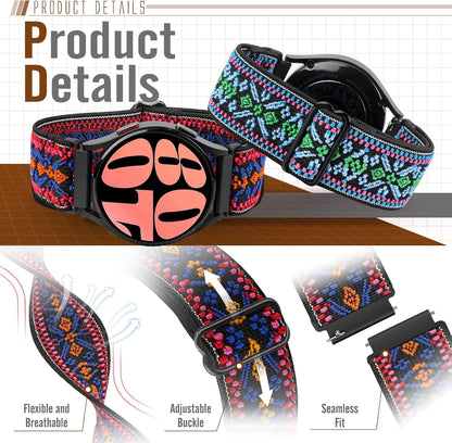 Runostrich Schnellverschluss-Nylon-Uhrenarmband - Breitenwahl - 18mm, 19mm, 20mm, 22mm, 24mm elastische Uhrenarmbänder verstellbares dehnbares Solo Loop Sport Nylon Ersatzarmband für Damen Herren, 3 Stück