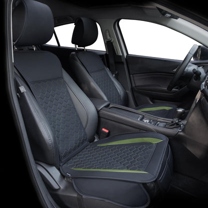 Elantrip 2PCs Front Car Seat Covers Leather Water Proof Seat Protector Universal fit for Most Cars SUVs and Trucks Black