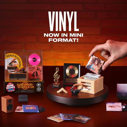Mini Brands Really Works Vinyl Playset Series 1 by ZURU – Functional Mini Vinyl Record Player with Actual Music Playback, Includes Record & Stand, Collectible Toy for Kids, Gen Z & Adults