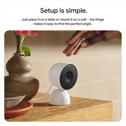 Google Nest Cam Indoor (Wired, 3rd gen) - 2K Video and Gemini