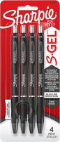 Sharpie S-Gel, Gel Pens, Fine Point (0.5 mm), Black Ink Gel Pen, 4 Count