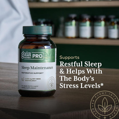 GAIA HERBS PRO Sleep Maintenance - Adrenal Health & Sleep Support* & PRO Somni-Mint Rosmarinic Complex - Sleep Health & Relaxation Support Supplement* - Bundle (Pack of 2)