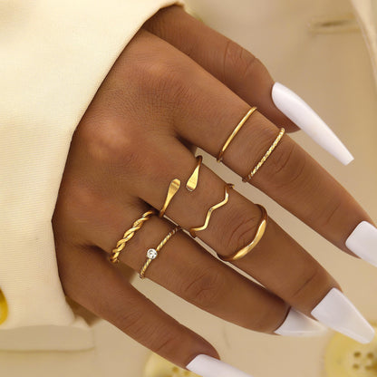 FAXHION 24-60 Pcs Gold Stackable Rings for Women, Knuckle Rings Chunky Gold Ring Set Dainty Stacking Cute Rings, Multiple Sizes Cute Jewelry Set Gift