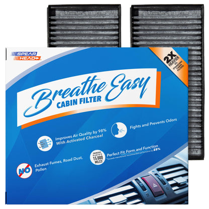 Spearhead Odor Defense Breathe Easy AC & Heater Cabin Filter | Fits Select 2016-2025 Toyota, Lexus, Subaru, 2016-2023 CX-9 Like OEM | Up to 25% Longer Lasting w/Activated Carbon (BE-157)