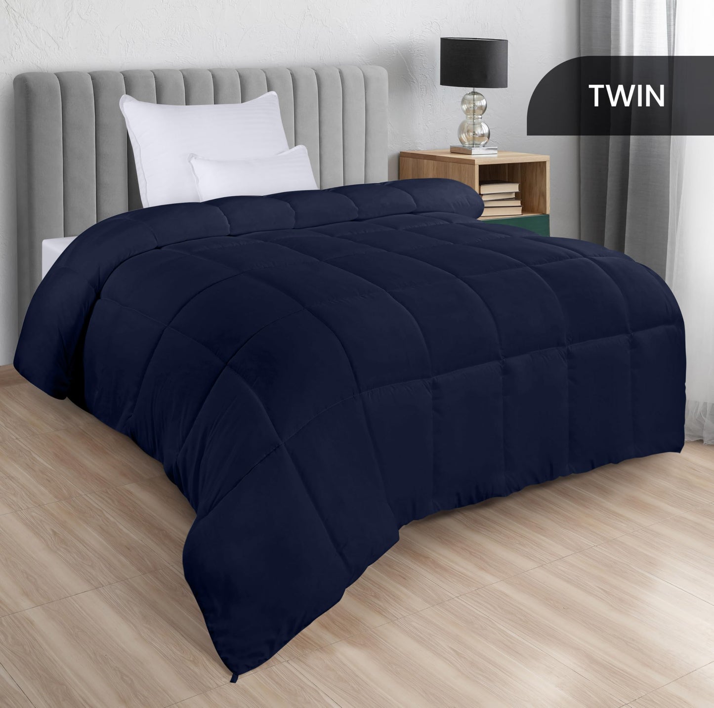 Utopia Bedding Steppbetten Queen-Größe, Ganzjahres-Bettdeckeneinlage, Daunenalternative Box-gesteppte Bettdecke mit Ecklaschen, Maschinenwaschbar (Weiß)