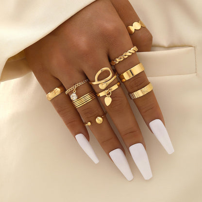 FAXHION 24-60 Pcs Gold Stackable Rings for Women, Knuckle Rings Chunky Gold Ring Set Dainty Stacking Cute Rings, Multiple Sizes Cute Jewelry Set Gift