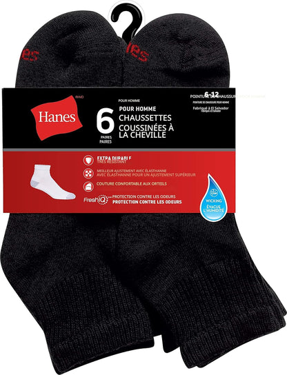 Hanes Red Label Herren 6er Pack gepolsterte Knöchelsocken