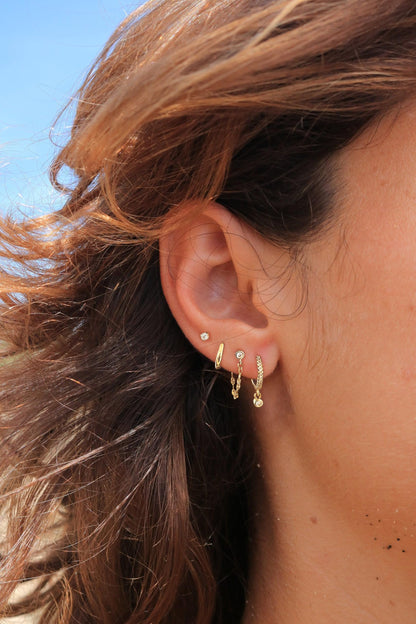 Gold Earrings For Women, Dainty Huggie Earrings Stack 14K Gold Plated Pearl Dangle Earrings for Women Trendy Cute Hypoallergenic Unique Gold Earring Stack Fashion Gold Jewelry Gifts