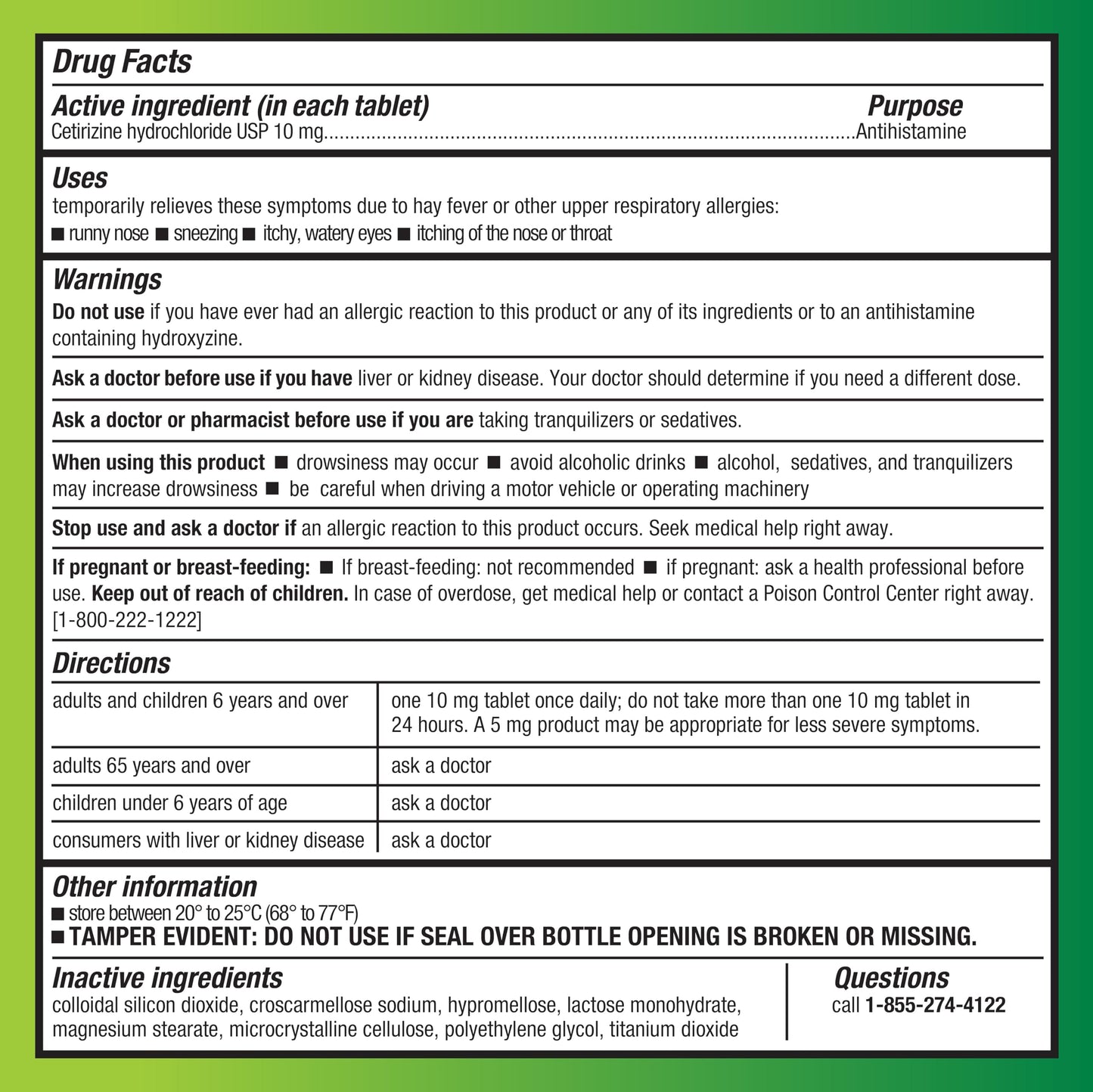 Amazon Basic Care All Day Allergy,Cetirizine Hydrochloride Tablets,10 mg,24-Hour Relief for Sneezing,Runny Nose,Itchy Eyes&Throat,Indoor&Outdoor Allergy Relief,30 Count (Packaging may vary)(Pack of 2)