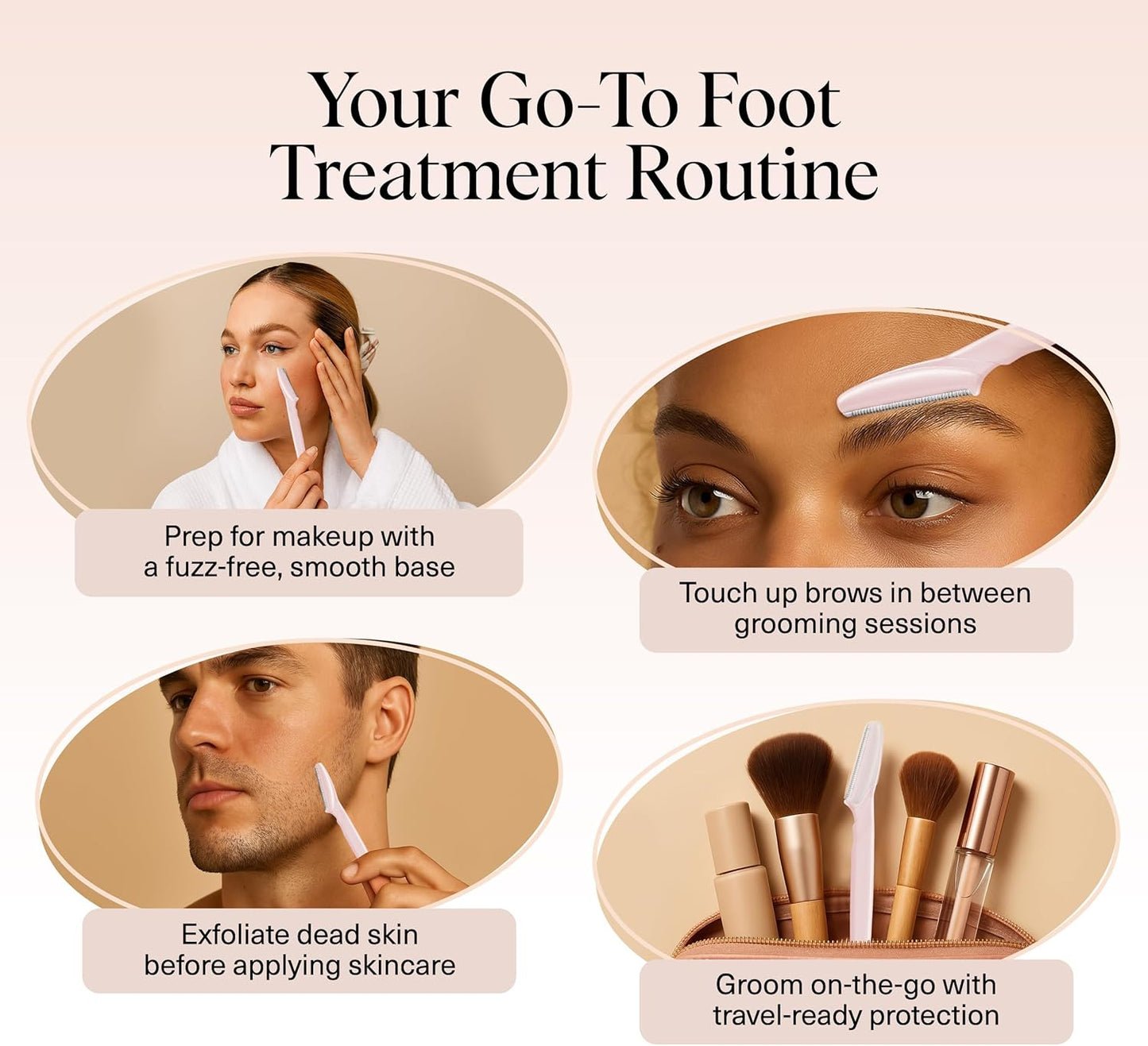Kitsch Dermaplaning-Rasierer für Damen & Herren – Gesichtsrasierer, Augenbrauenrasierer & Gesichtshaarentferner – Peeling-Gesichtsrasierer & Hautpflege-Tool für glattere Haut – Terracotta, 12 Stück