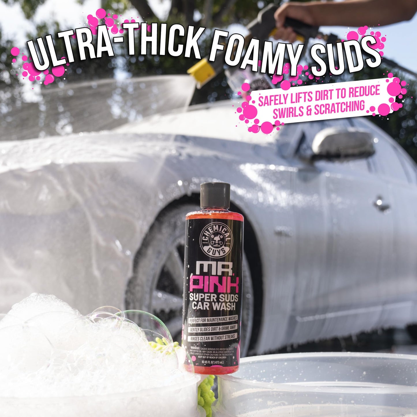 Chemical Guys Mr. Pink Car Wash Soap - 64 oz Super Suds Foaming Car Wash Soap for Cannon, Blaster, or Bucket Washing - pH Balanced, Safe on Wax, Sealant, Ceramic, and Clear Coat Finishes