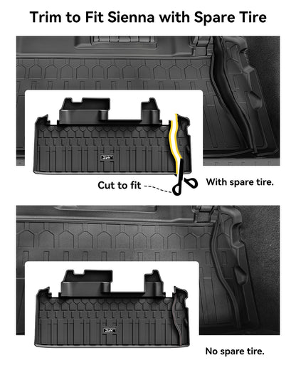 3W Floor Mats for Toyota Tacoma 2024 2025 2026 Double Cab Auto Tran(Not Fit Hybrid & XtraCab), TPE All Weather Custom Fit Floor Liner for Tacoma TRD/SR/SR5/limited Car Liners.