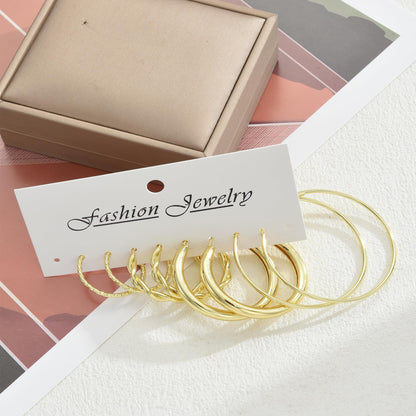 42 Paar goldene Creolen für Damen, Modisches klobiges Perlenohrring-Multipack, gedrehter Statement-Ohrring-Pack, hypoallergene kleine große Creolen für Geburtstagsfeiern (Gold-42 Paare)