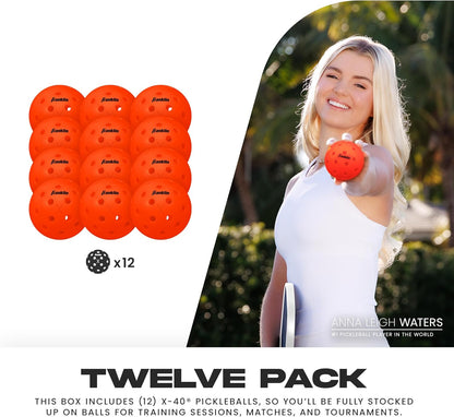 Franklin Sports Outdoor-Pickleballs – X-40 Pickleballbälle – von USA Pickleball (USAPA) zugelassen – offizieller US Open Ball – 3er-, 12er- und 100er-Bulk-Packs Pickleballs