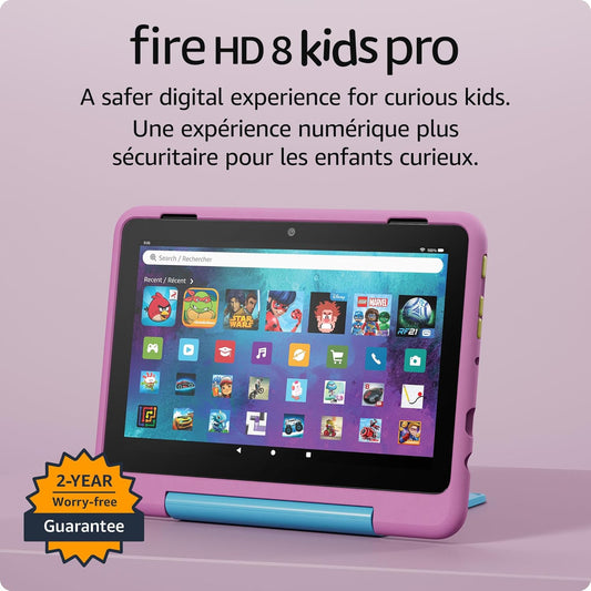 Amazon Fire HD 8 Kids tablet, includes kid-proof bumper for ages 3-5, ad-free content with parental controls, 13-hr battery, 32GB, Blue, newest model