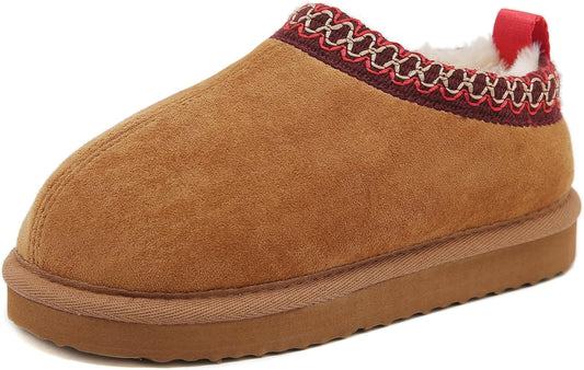 SMajong Kids Slippers Plush Warm Girls Fuzzy House Slippers Boys Platform Slipper Slip-on Shoes Winter Indoor Outdoor