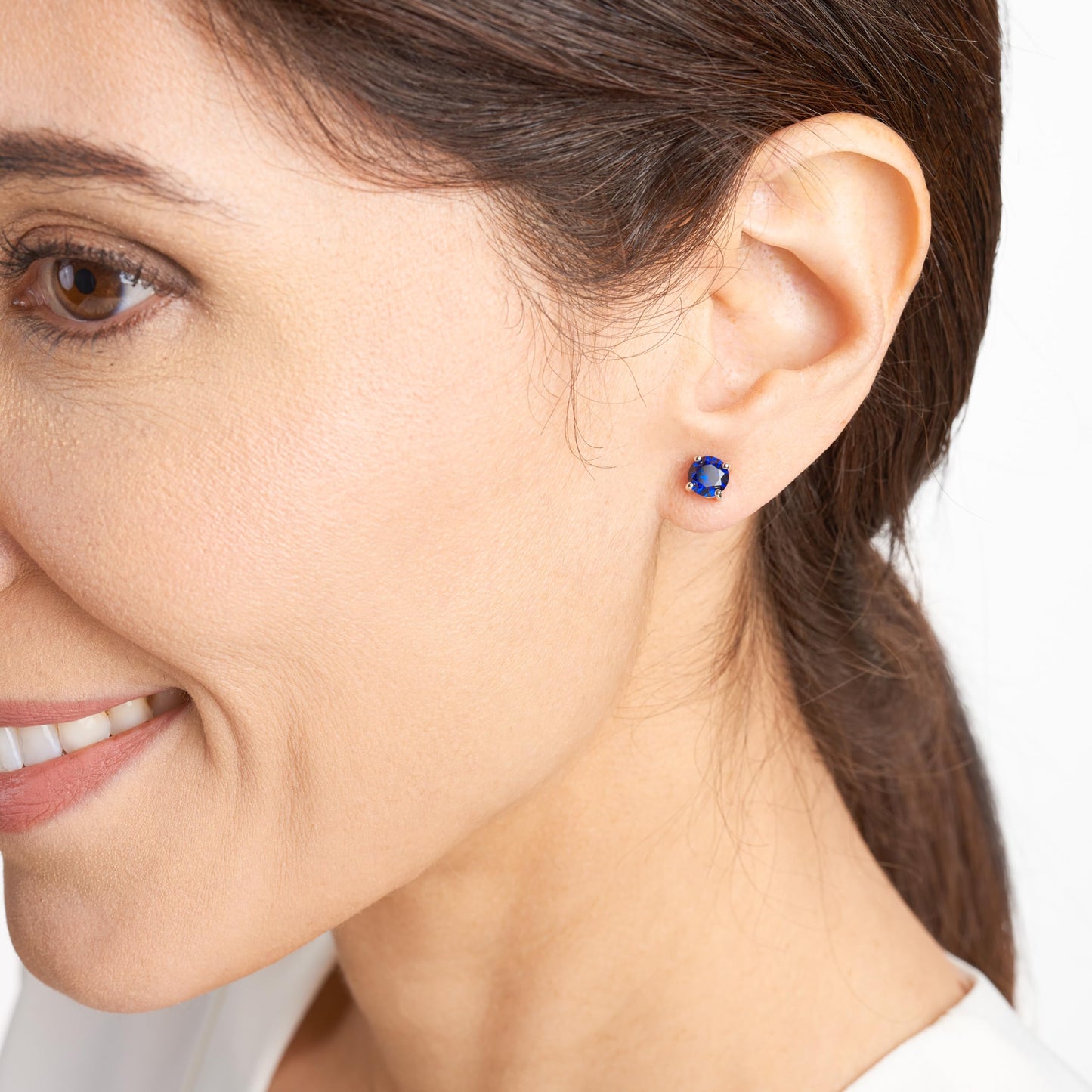 Amazon Essentials Sterling Silver Round Birthstone Stud Earrings
