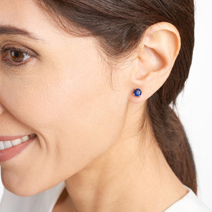 Amazon Essentials Sterling Silver Round Birthstone Stud Earrings