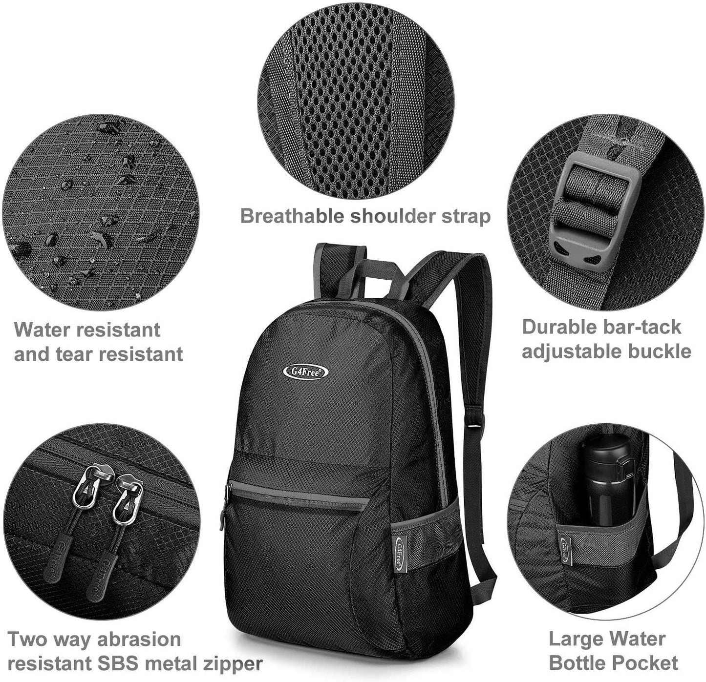 G4Free 20L Lightweight Packable Backpack Foldable Travel Hiking Daypack for Men and Women