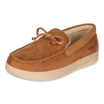 isotoner Men's Slip-on Indoor/Outdoor Microsuede Memory Foam Comfort Moccasin Slippers