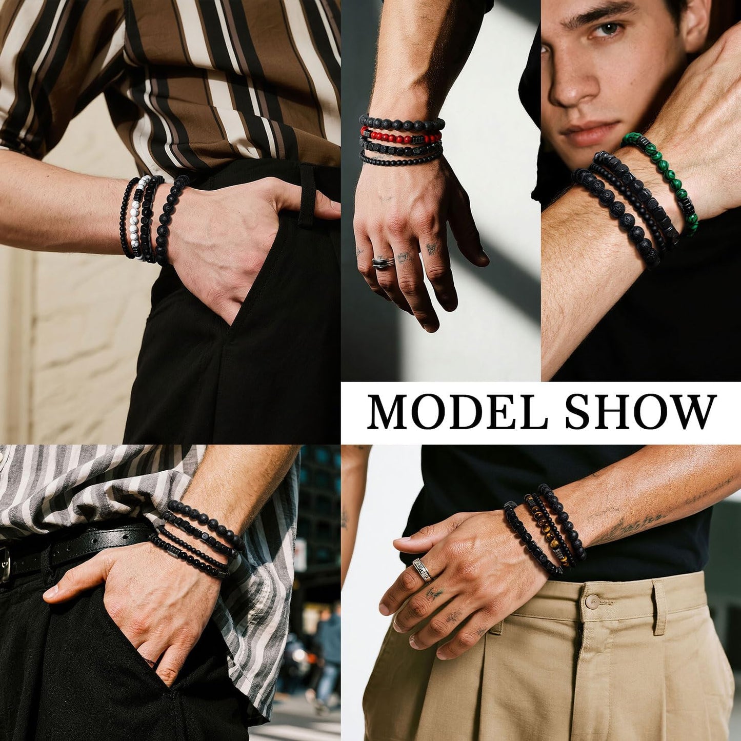 Lameybrt's 5-in-1 Natural Stone Bracelet Set: A Game-Changer for Men's Fashion