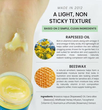 Beesalene Original Unpetroleum - 100% Natural & Hypoallergenic Alternative to Petroleum Jelly - Lips, Hands, Feet, Makeup Remover and More (8 Ounce)