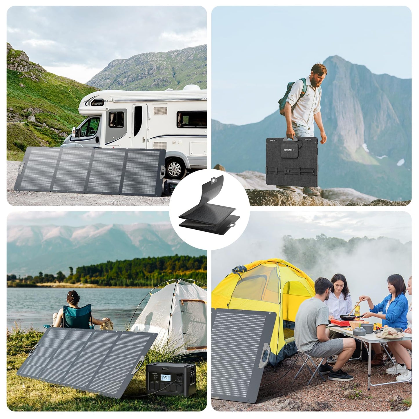 100W Portable Solar Panel, 23.5% High Efficiency ETFE Foldable Solar Charger for Power Station Generator, IP65 Waterproof with Kickstands, 18V Output for RV Camping Van Off-Grid Outdoor