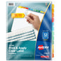 Avery 8 Tab Dividers for 3 Ring Binder, Easy Print & Apply Clear Label Strip, Index Maker Customizable Multicolor Tabs, 25 Sets (11424)