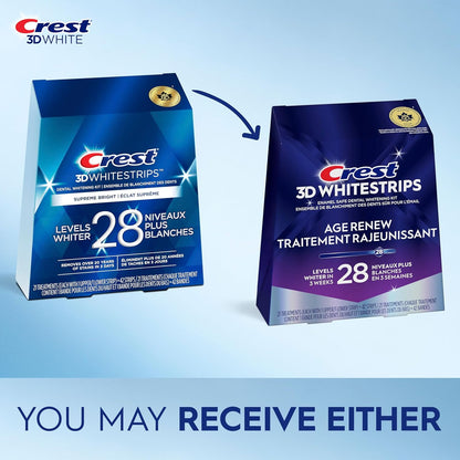 Crest 3D Whitestrips Age Renew Zahnaufhellungs-Kit für zu Hause, 21 Anwendungen, 28 Stufen weißere Zähne